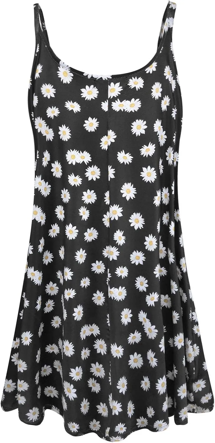 7th Element Plus Size Slip Dress for Women Under Dresses 2025 Spaghetti Strap Cami Camisoles Sun Tank Sleeveless Sundress
