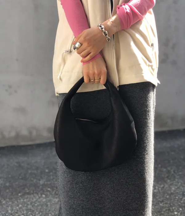 Aeta/DEER LEATHER ONE SHOULDER M(BLACK)