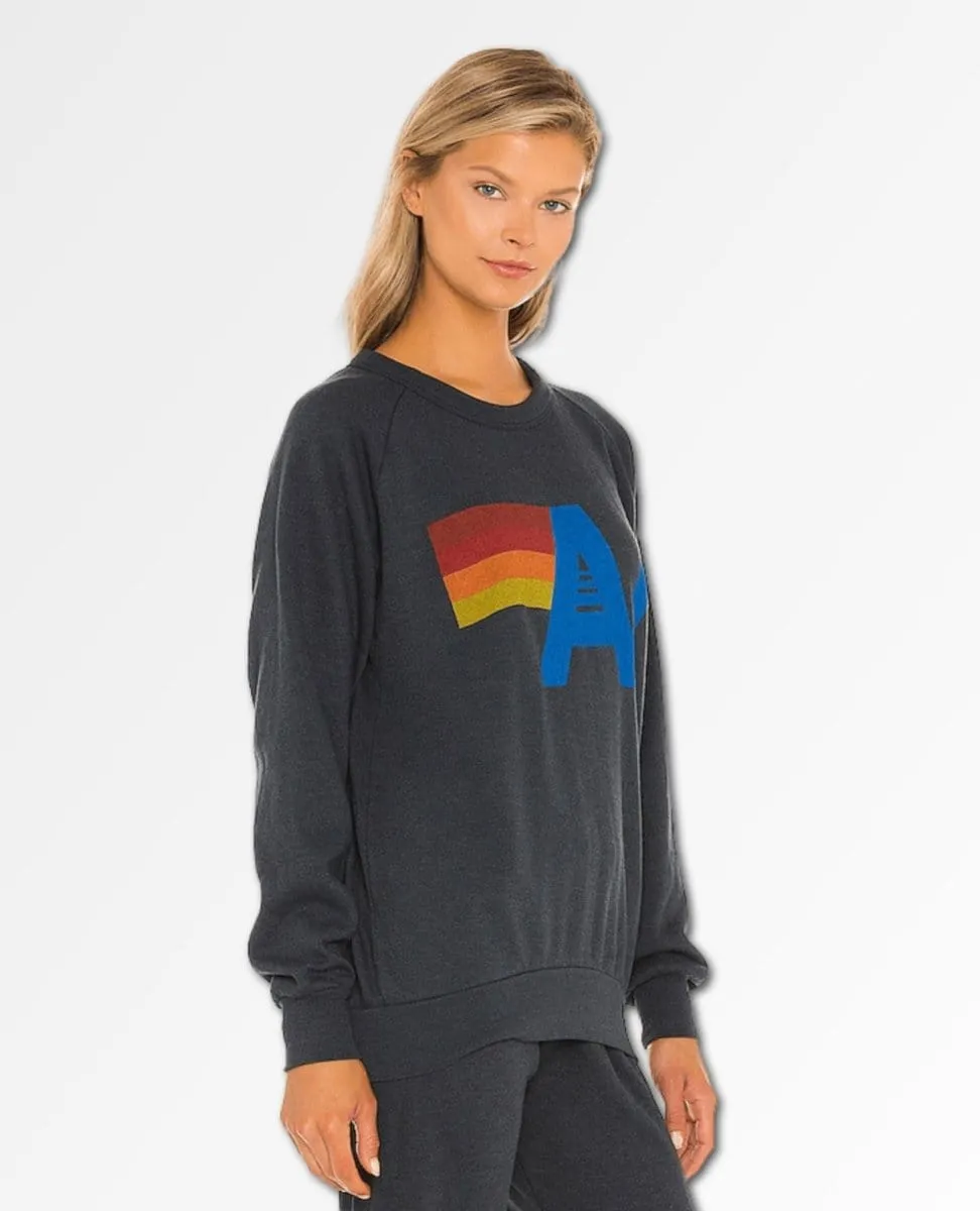 Aviator Nation Logo Crew Sweatshirt Charcoal