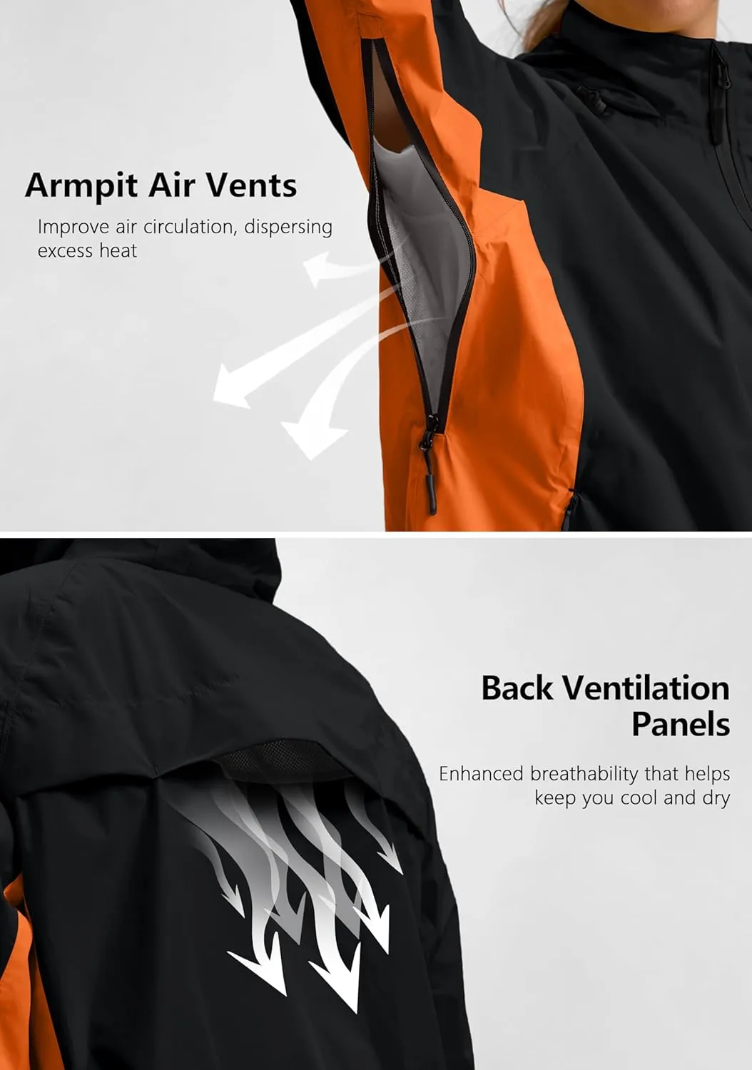 Bikewa Women's Cycling Rain Jackets Waterproof Windbreaker Lightweight Running Windproof Reflective Jacket Packable Hooded