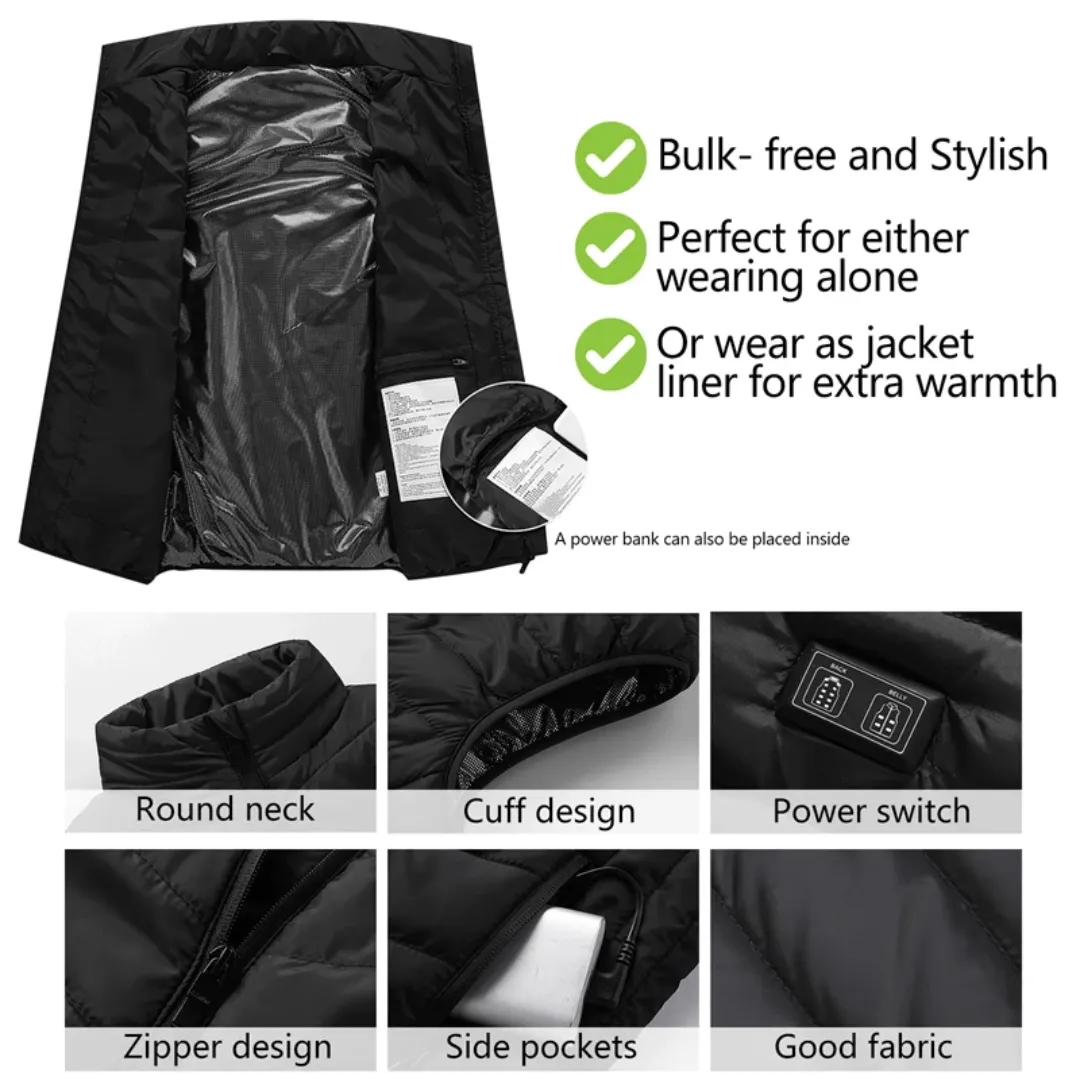 Black Heated Vest For Men