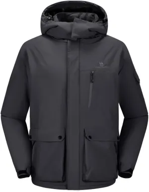 CAMEL CROWN Men's Waterproof Ski Jackets Winter Coats Snow Jacket Adjustable Fleece Windbreaker Windproof Outdoor RainJackets