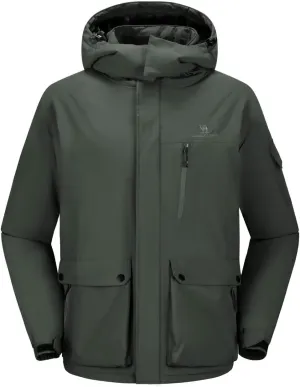 CAMEL CROWN Men's Waterproof Ski Jackets Winter Coats Snow Jacket Adjustable Fleece Windbreaker Windproof Outdoor RainJackets