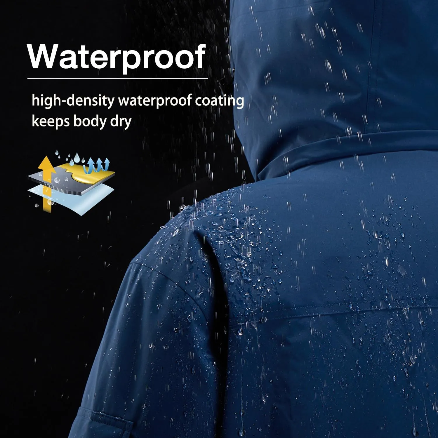 CAMEL CROWN Men's Waterproof Ski Jackets Winter Coats Snow Jacket Adjustable Fleece Windbreaker Windproof Outdoor RainJackets