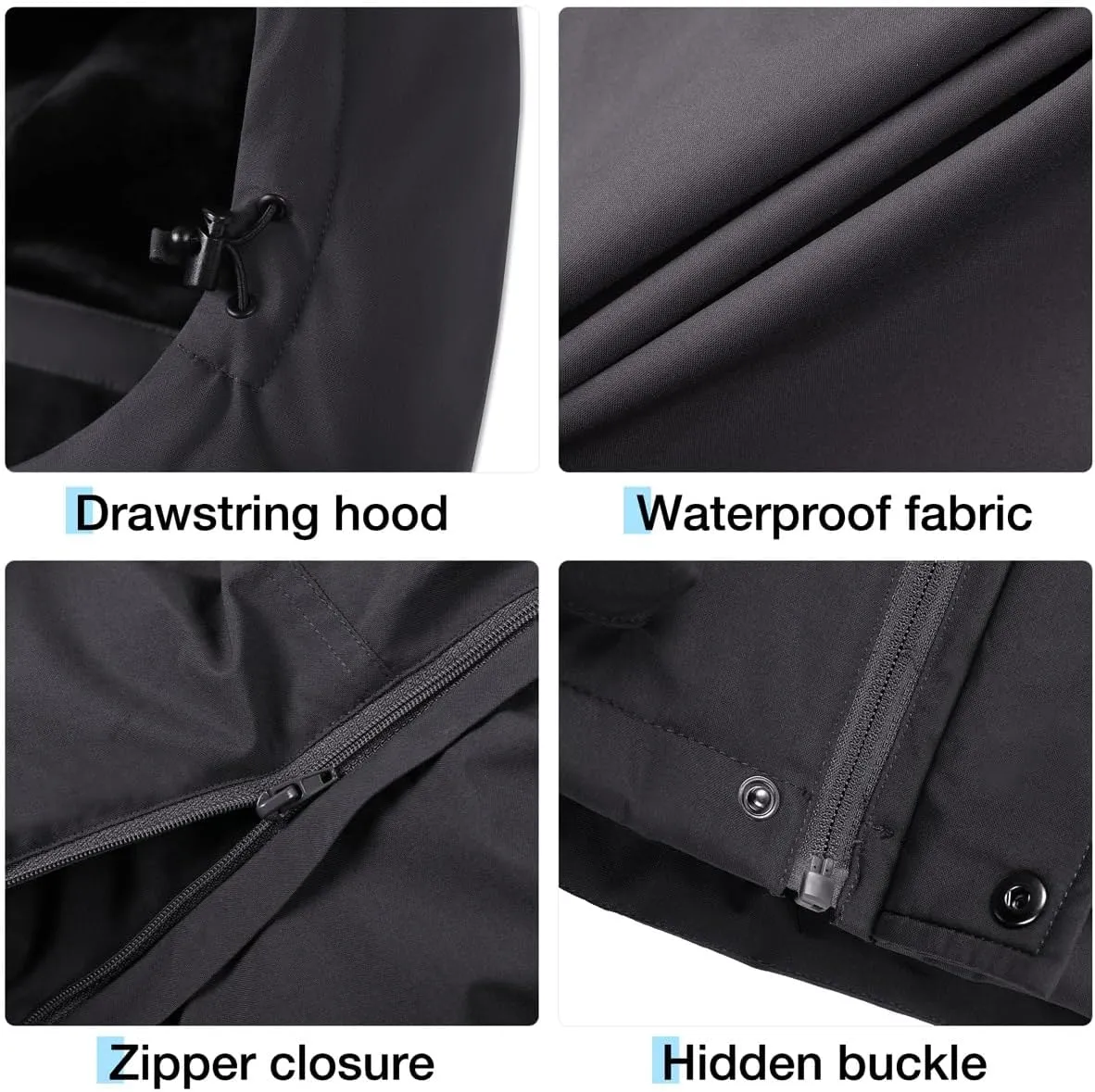 CAMEL CROWN Men's Waterproof Ski Jackets Winter Coats Snow Jacket Adjustable Fleece Windbreaker Windproof Outdoor RainJackets
