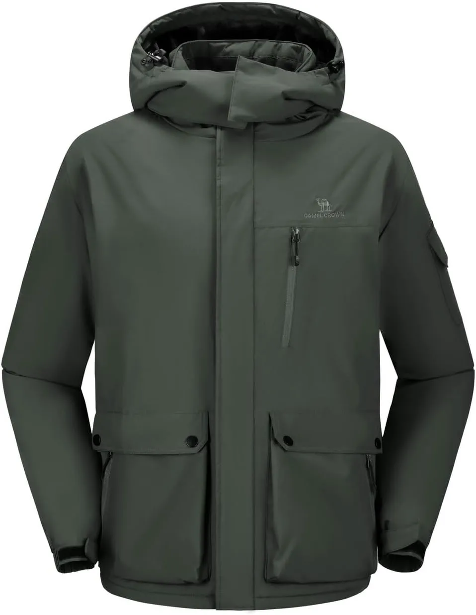 CAMEL CROWN Men's Waterproof Ski Jackets Winter Coats Snow Jacket Adjustable Fleece Windbreaker Windproof Outdoor RainJackets
