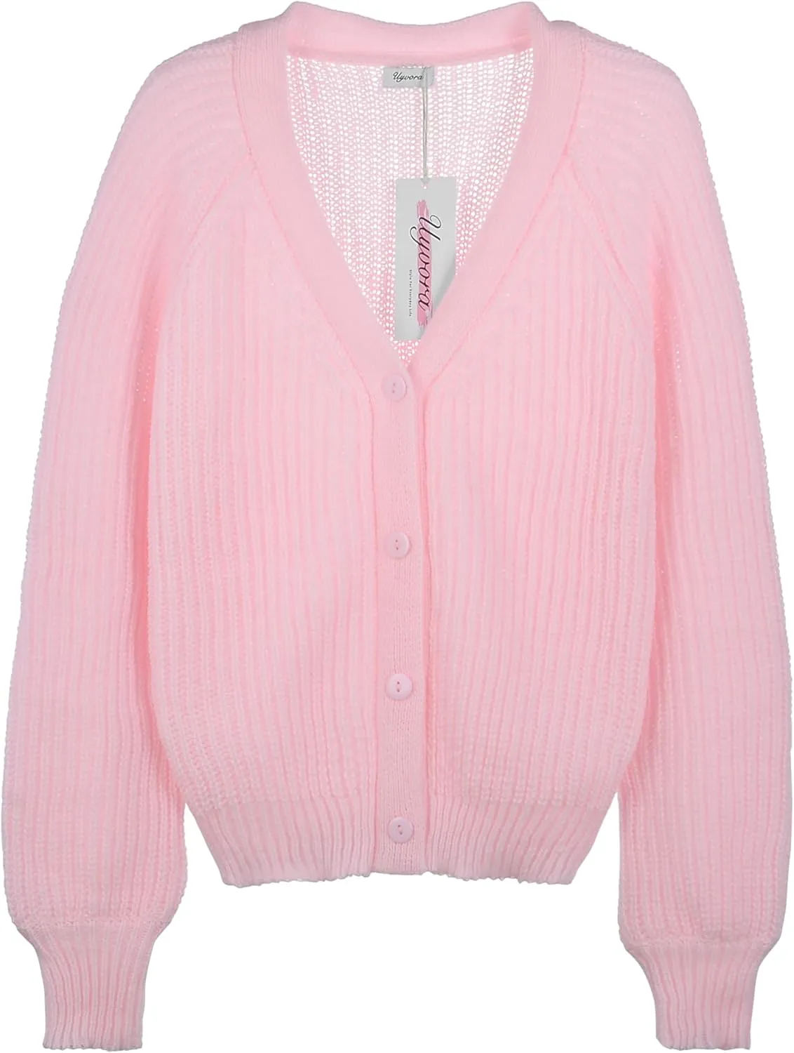 Cardigan Sweaters for Women 2024 Loose Long Sleeve V Neck Lightweight Button Down Open Front Cable Knit Sweater Top