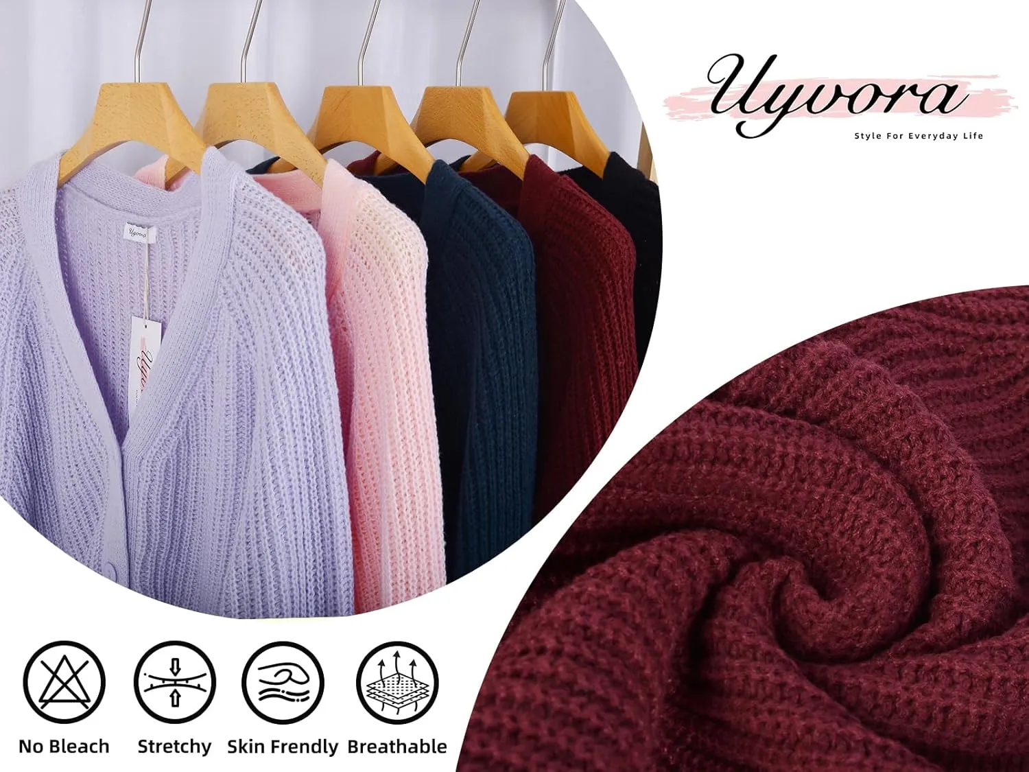 Cardigan Sweaters for Women 2024 Loose Long Sleeve V Neck Lightweight Button Down Open Front Cable Knit Sweater Top