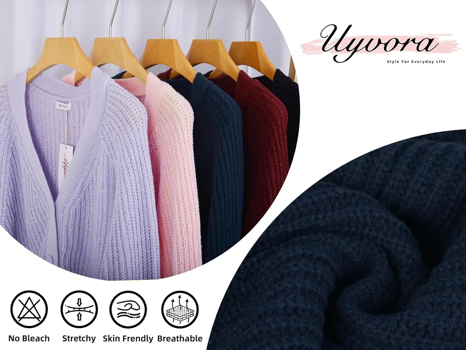 Cardigan Sweaters for Women 2024 Loose Long Sleeve V Neck Lightweight Button Down Open Front Cable Knit Sweater Top