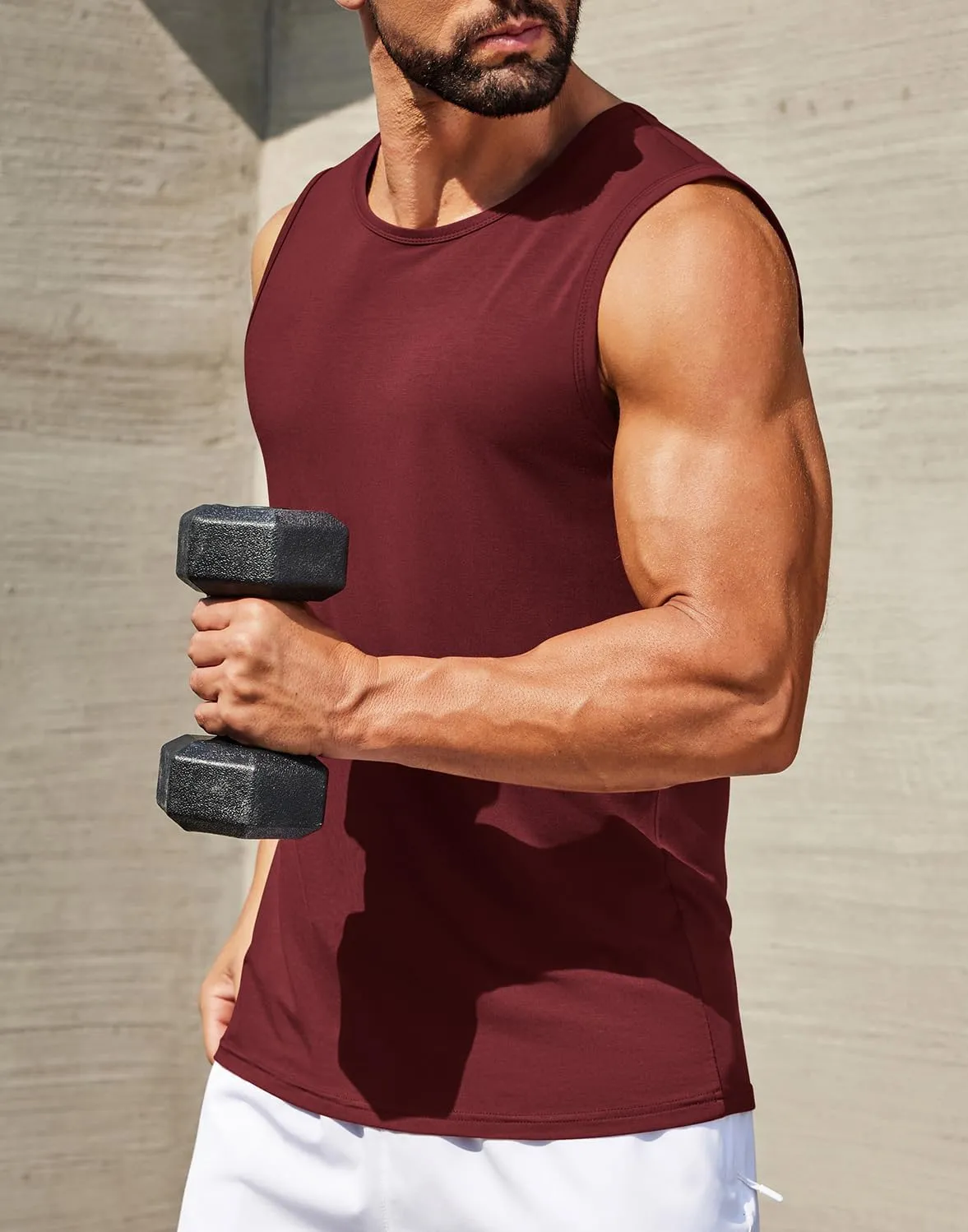 COOFANDY Mens Casual Tank Tops Moisture Wicking Muscle Sleeveless Shirts Soft Bamboo Viscose Tank Shirt 2 Pack