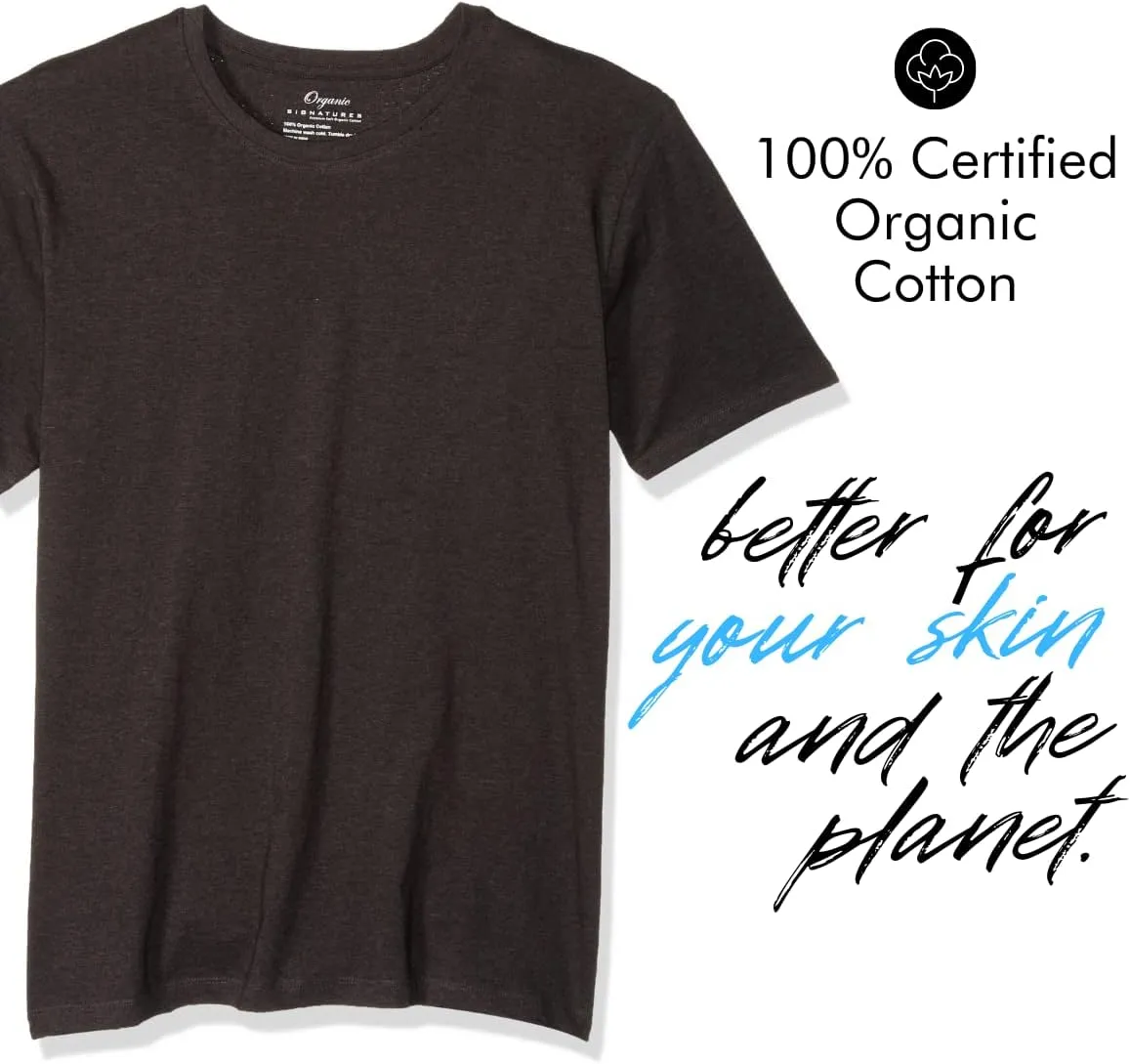 Crewneck 100% Certified Organic Cotton, Soft Shirts for Men