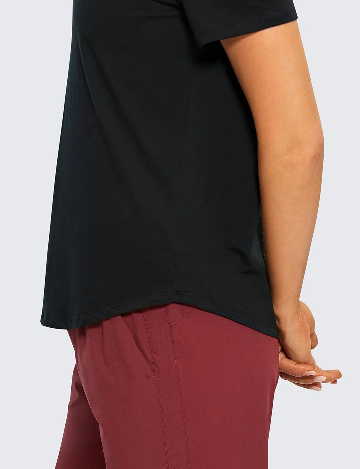 CRZ YOGA Women's Pima Cotton Short Sleeve Workout Shirts Casual Yoga T-Shirt Soft Athletic Top
