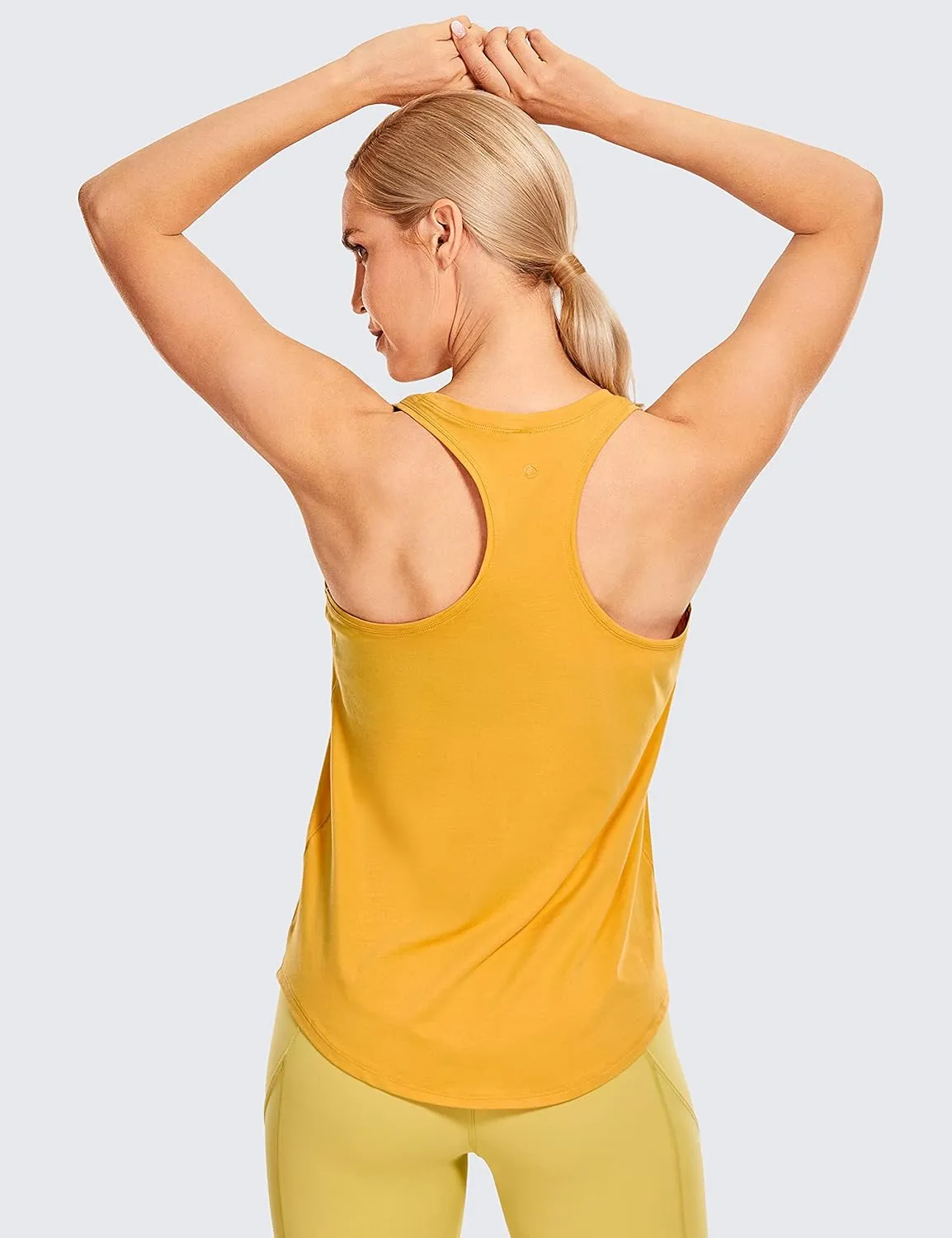 CRZ YOGA Women's Racerback Workout Tank Tops Loose Fit - Soft Pima Cotton Athletic Yoga Shirts Lightweight