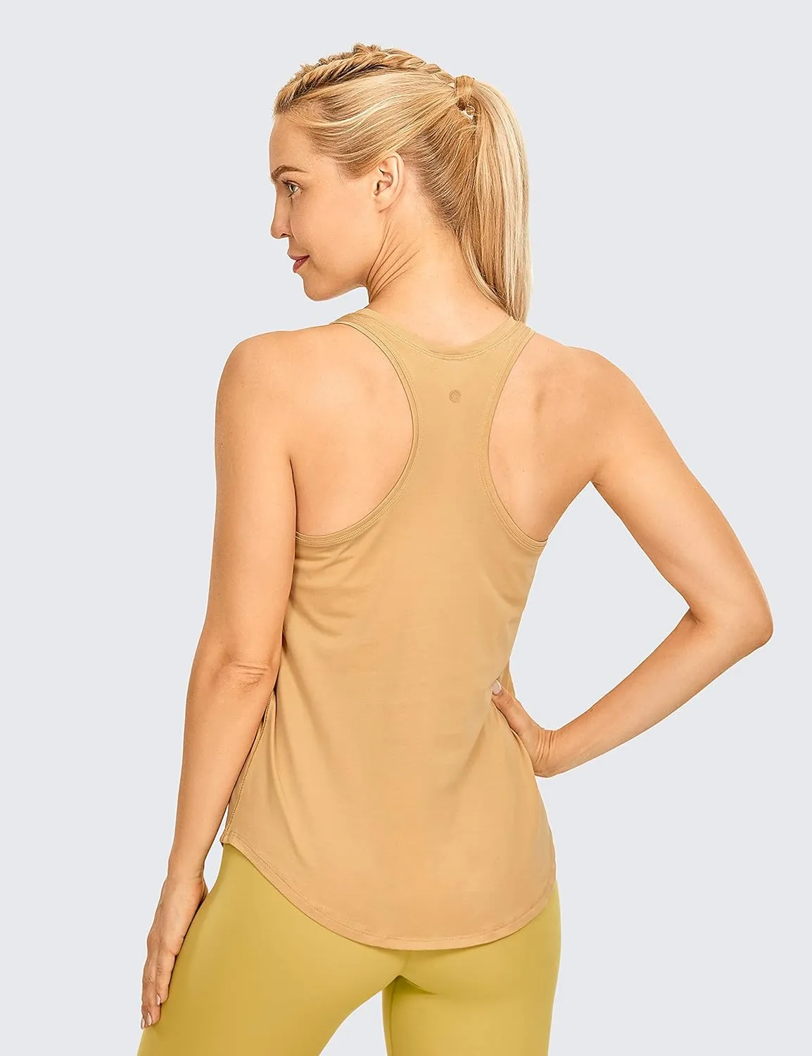 CRZ YOGA Women's Racerback Workout Tank Tops Loose Fit - Soft Pima Cotton Athletic Yoga Shirts Lightweight