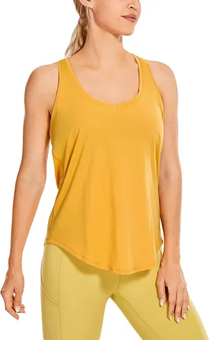 CRZ YOGA Women's Racerback Workout Tank Tops Loose Fit - Soft Pima Cotton Athletic Yoga Shirts Lightweight