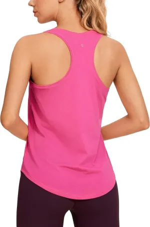 CRZ YOGA Women's Racerback Workout Tank Tops Loose Fit - Soft Pima Cotton Athletic Yoga Shirts Lightweight
