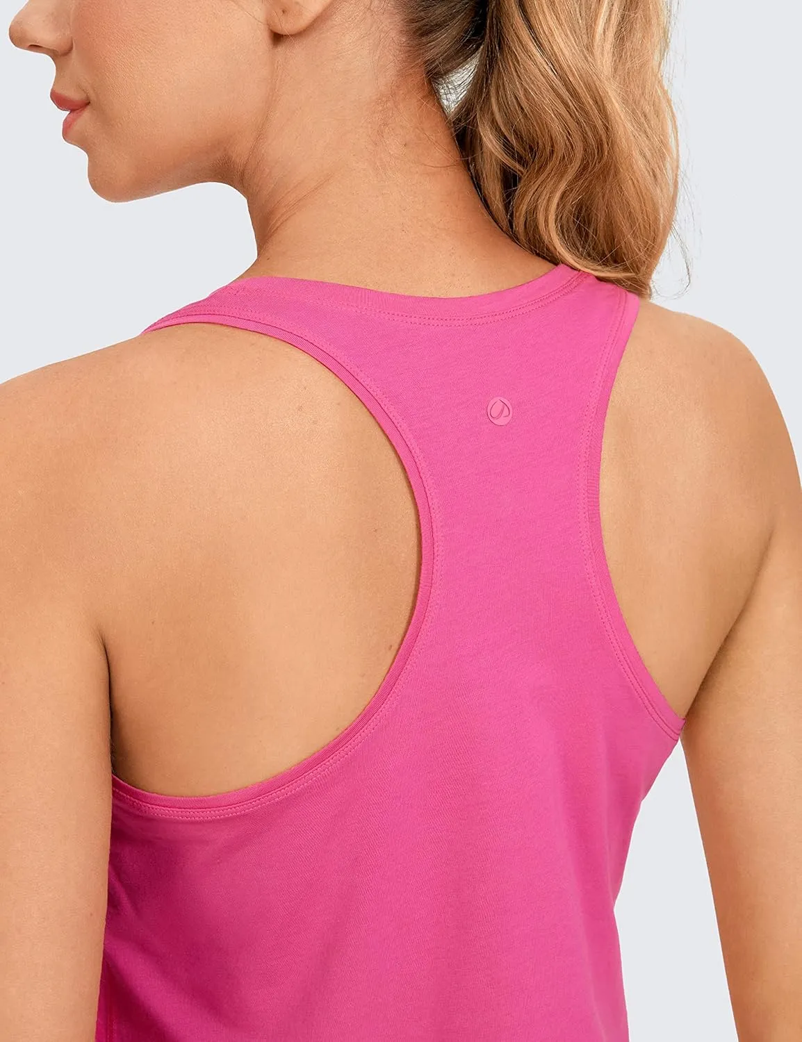 CRZ YOGA Women's Racerback Workout Tank Tops Loose Fit - Soft Pima Cotton Athletic Yoga Shirts Lightweight