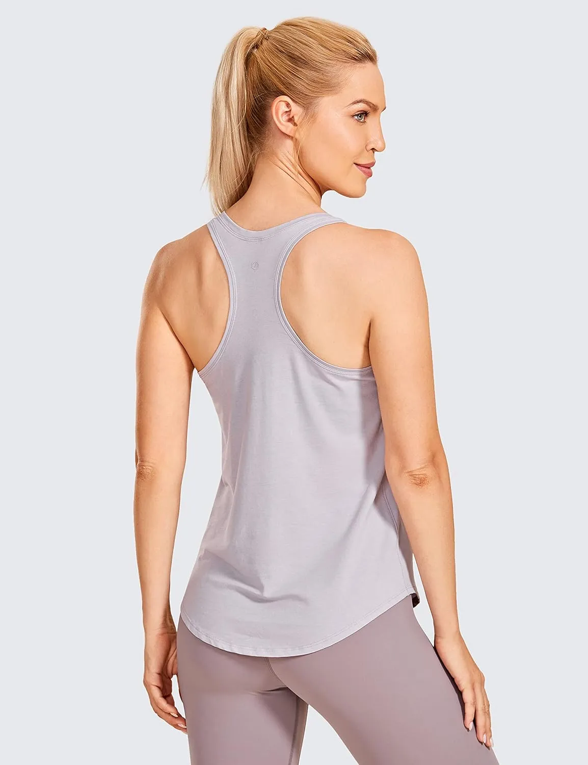 CRZ YOGA Women's Racerback Workout Tank Tops Loose Fit - Soft Pima Cotton Athletic Yoga Shirts Lightweight