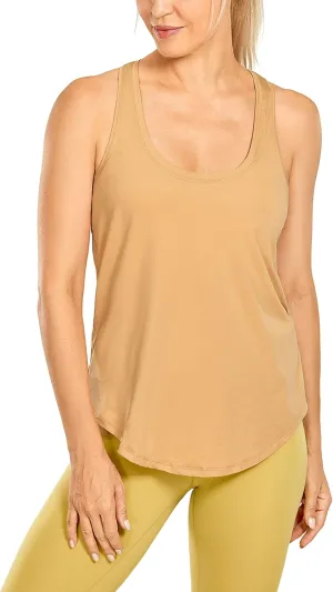 CRZ YOGA Women's Racerback Workout Tank Tops Loose Fit - Soft Pima Cotton Athletic Yoga Shirts Lightweight