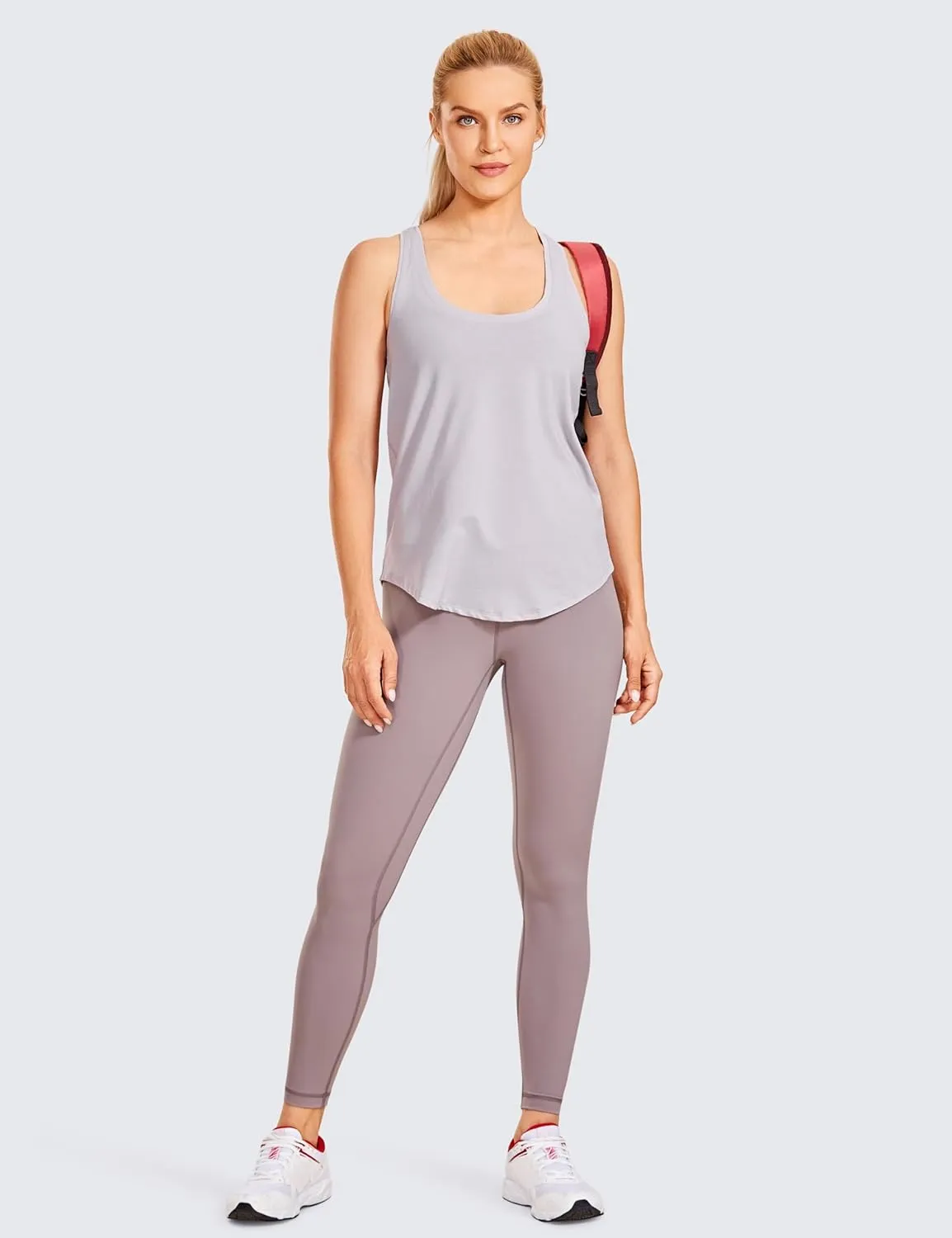 CRZ YOGA Women's Racerback Workout Tank Tops Loose Fit - Soft Pima Cotton Athletic Yoga Shirts Lightweight