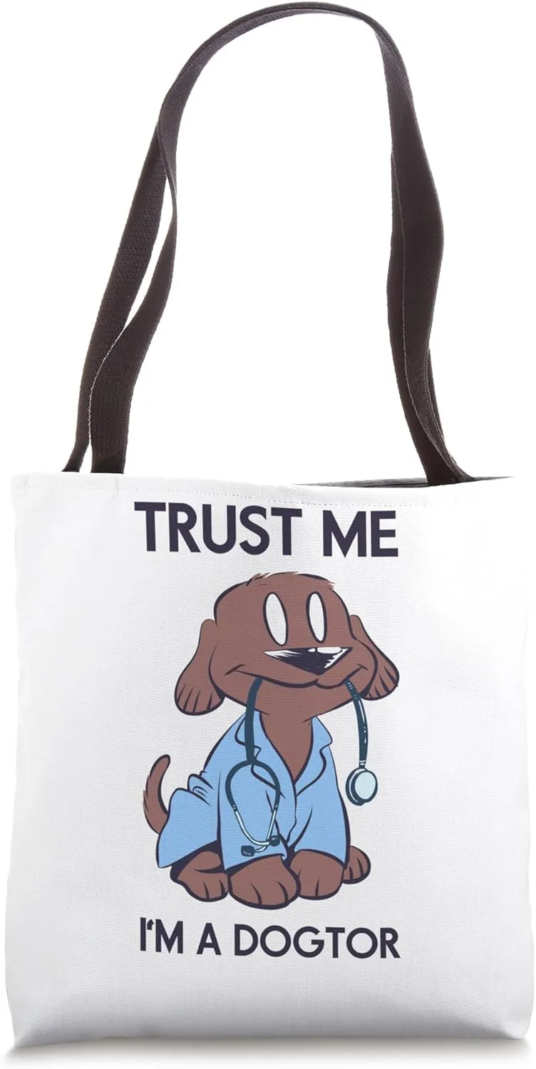 Cute Dog Doctor Blue Veterinarian Vet Tech Dog Lover Tote Bag
