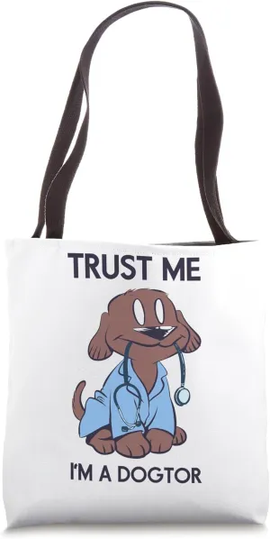 Cute Dog Doctor Blue Veterinarian Vet Tech Dog Lover Tote Bag