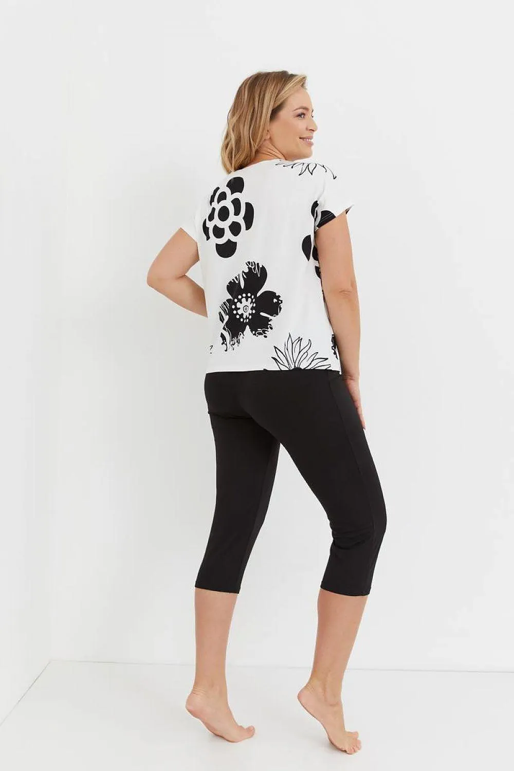 De Lafense patterned t-shirt and smooth pants womens pajamas