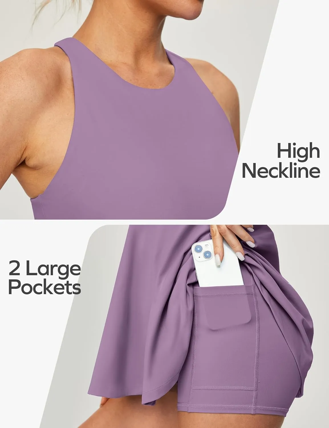 Ewedoos Tennis Dress with Shorts Underneath Athletic Dress for Women Active Workout Golf Dresses Easy Peasy