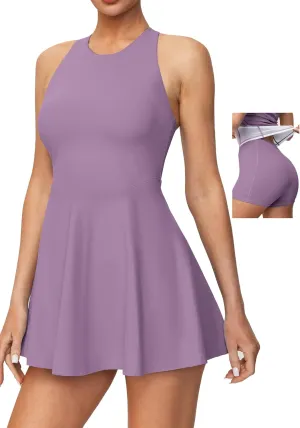 Ewedoos Tennis Dress with Shorts Underneath Athletic Dress for Women Active Workout Golf Dresses Easy Peasy