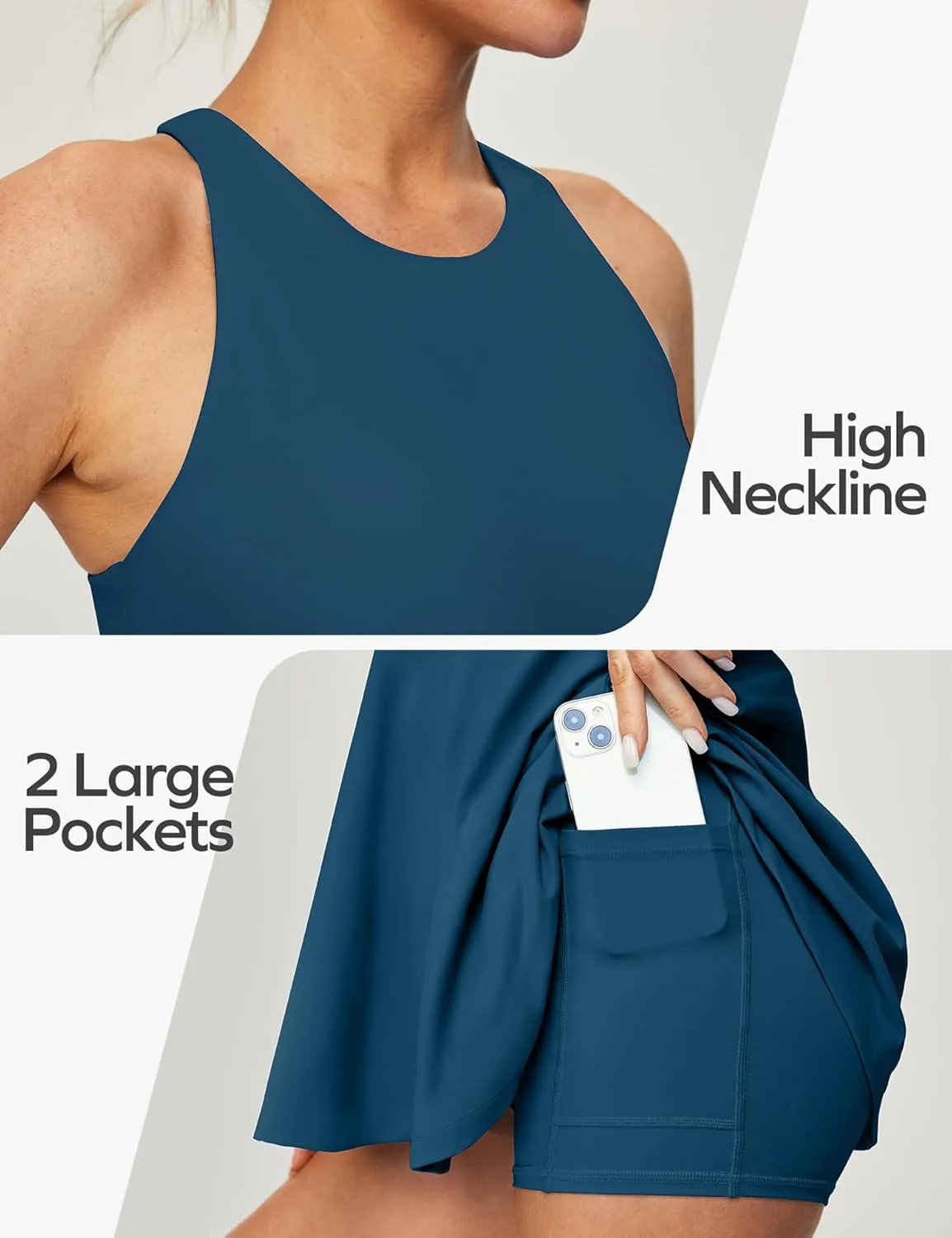 Ewedoos Tennis Dress with Shorts Underneath Athletic Dress for Women Active Workout Golf Dresses Easy Peasy