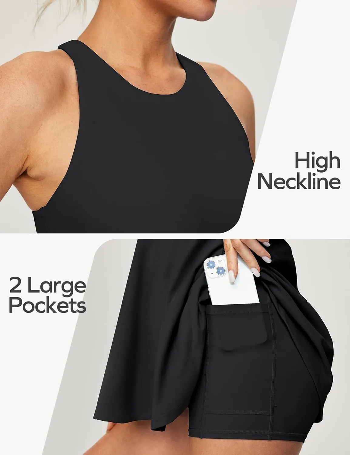 Ewedoos Tennis Dress with Shorts Underneath Athletic Dress for Women Active Workout Golf Dresses Easy Peasy