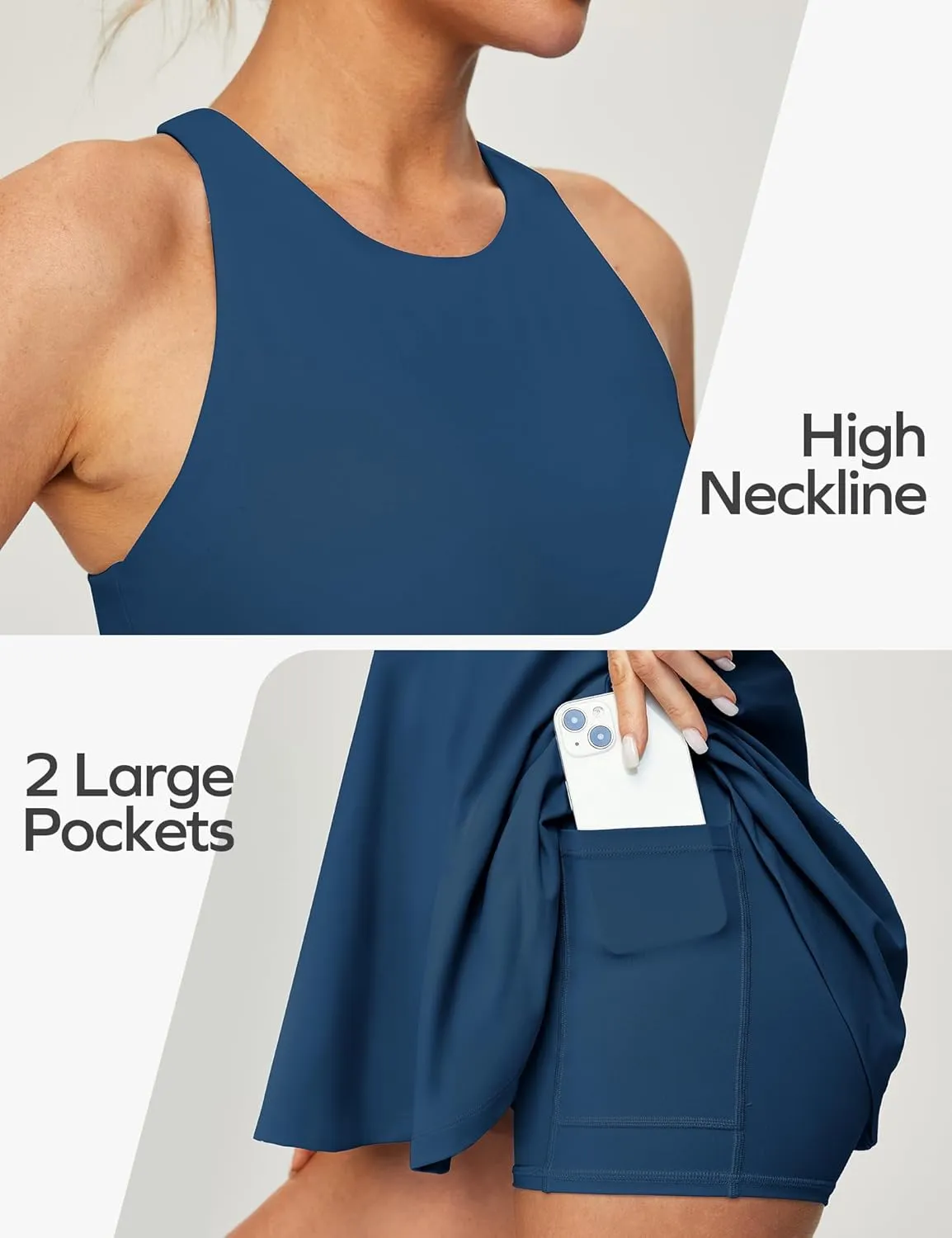 Ewedoos Tennis Dress with Shorts Underneath Athletic Dress for Women Active Workout Golf Dresses Easy Peasy