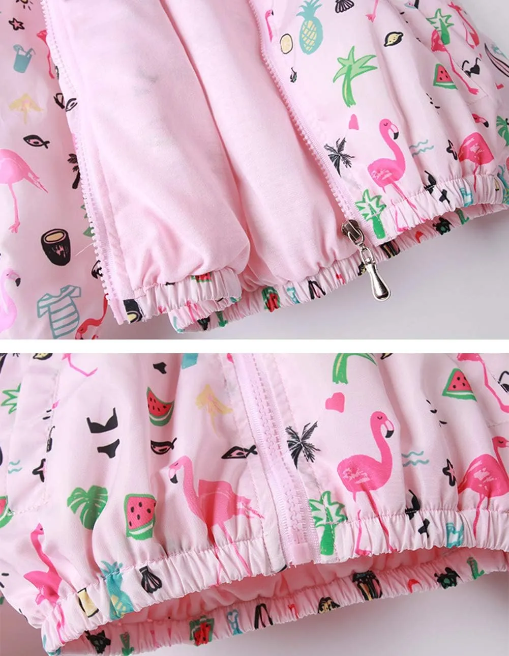 Feidoog Kids Baby Toddler Girls Cartoon Spring Fall Outerwear Windbreaker Zipper Hooded Jackets Coat