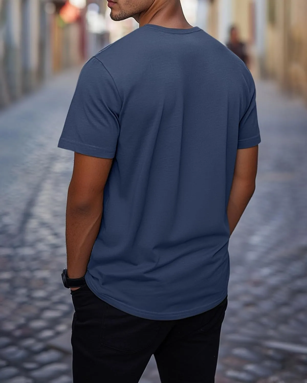 Ficerd 3 Pack Men's V Neck 95% Cotton T-Shirts M-7xl Big Tall Regular Soft Short Sleeve Basic 2025 Summer Clothes