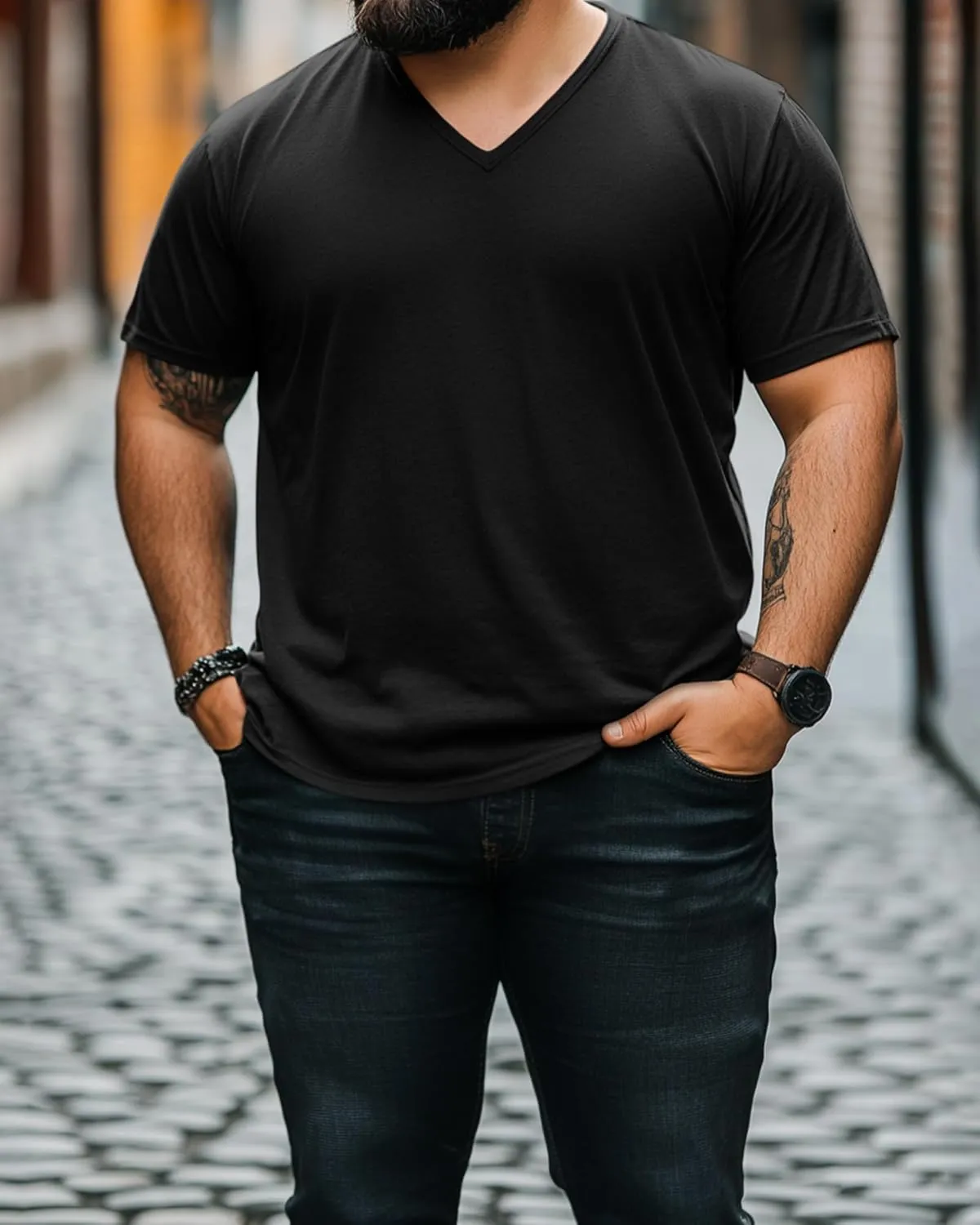 Ficerd 3 Pack Men's V Neck 95% Cotton T-Shirts M-7xl Big Tall Regular Soft Short Sleeve Basic 2025 Summer Clothes