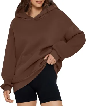 Gumipy Women's Fashion Hoodies & Sweatshirts Fleece Long Sleeve Oversized Hoodie Sweatshirt Trendy Pullover Top with Pocket