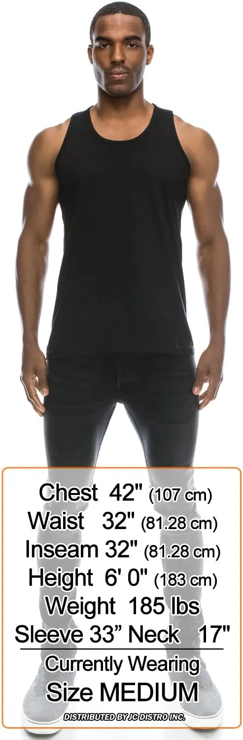 JC DISTRO Mens Hipster Hip Hop Basic Tank Top Soft Premium Cotton Jersey Shirts, Small - 3XL Available