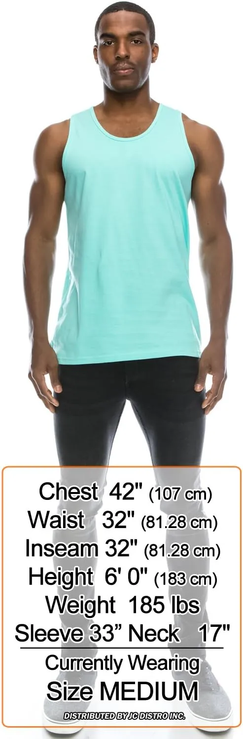 JC DISTRO Mens Hipster Hip Hop Basic Tank Top Soft Premium Cotton Jersey Shirts, Small - 3XL Available