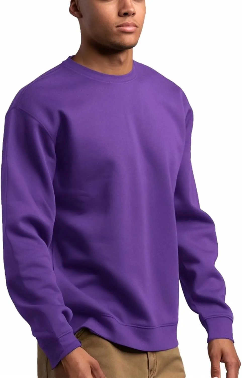 JIHUILAI Men's Crewneck Sweatshirt Plain Sweatshirts Athletic Workout Sweat Shirts Soft Long Sleeve Pullover Shirt