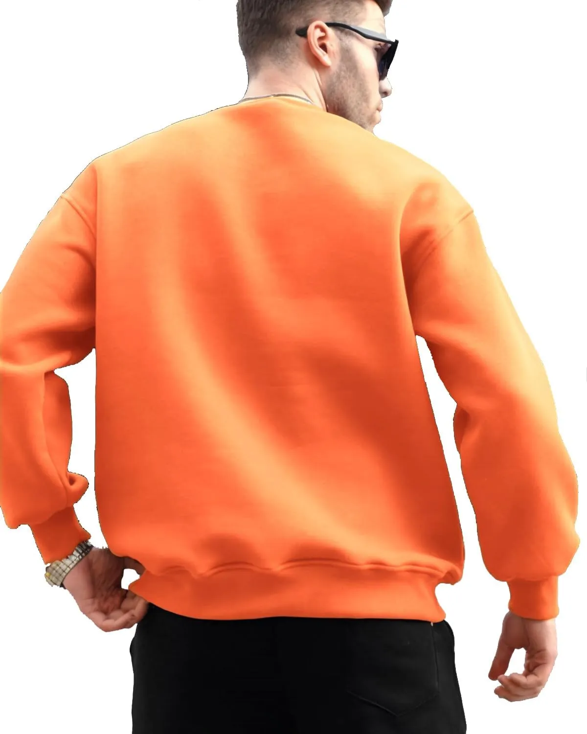 JIHUILAI Men's Crewneck Sweatshirt Plain Sweatshirts Athletic Workout Sweat Shirts Soft Long Sleeve Pullover Shirt