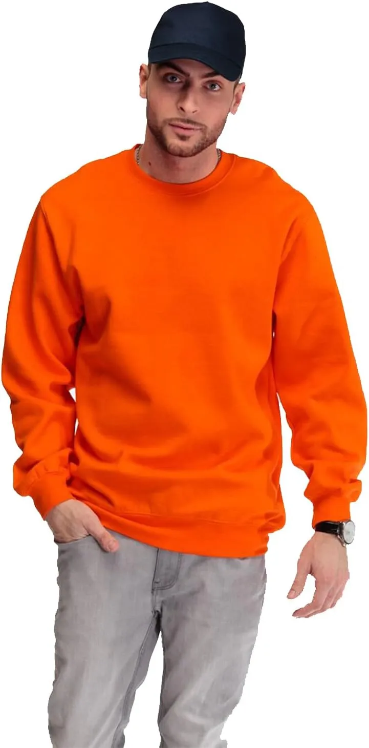 JIHUILAI Men's Crewneck Sweatshirt Plain Sweatshirts Athletic Workout Sweat Shirts Soft Long Sleeve Pullover Shirt