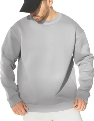 JIHUILAI Men's Crewneck Sweatshirt Plain Sweatshirts Athletic Workout Sweat Shirts Soft Long Sleeve Pullover Shirt