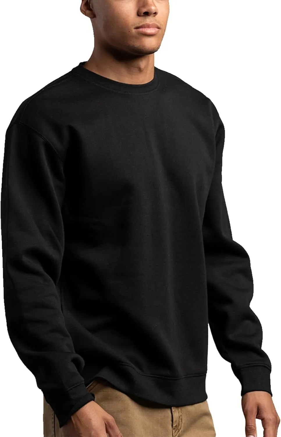 JIHUILAI Men's Crewneck Sweatshirt Plain Sweatshirts Athletic Workout Sweat Shirts Soft Long Sleeve Pullover Shirt