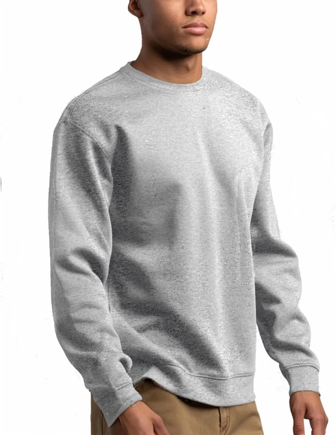 JIHUILAI Men's Crewneck Sweatshirt Plain Sweatshirts Athletic Workout Sweat Shirts Soft Long Sleeve Pullover Shirt