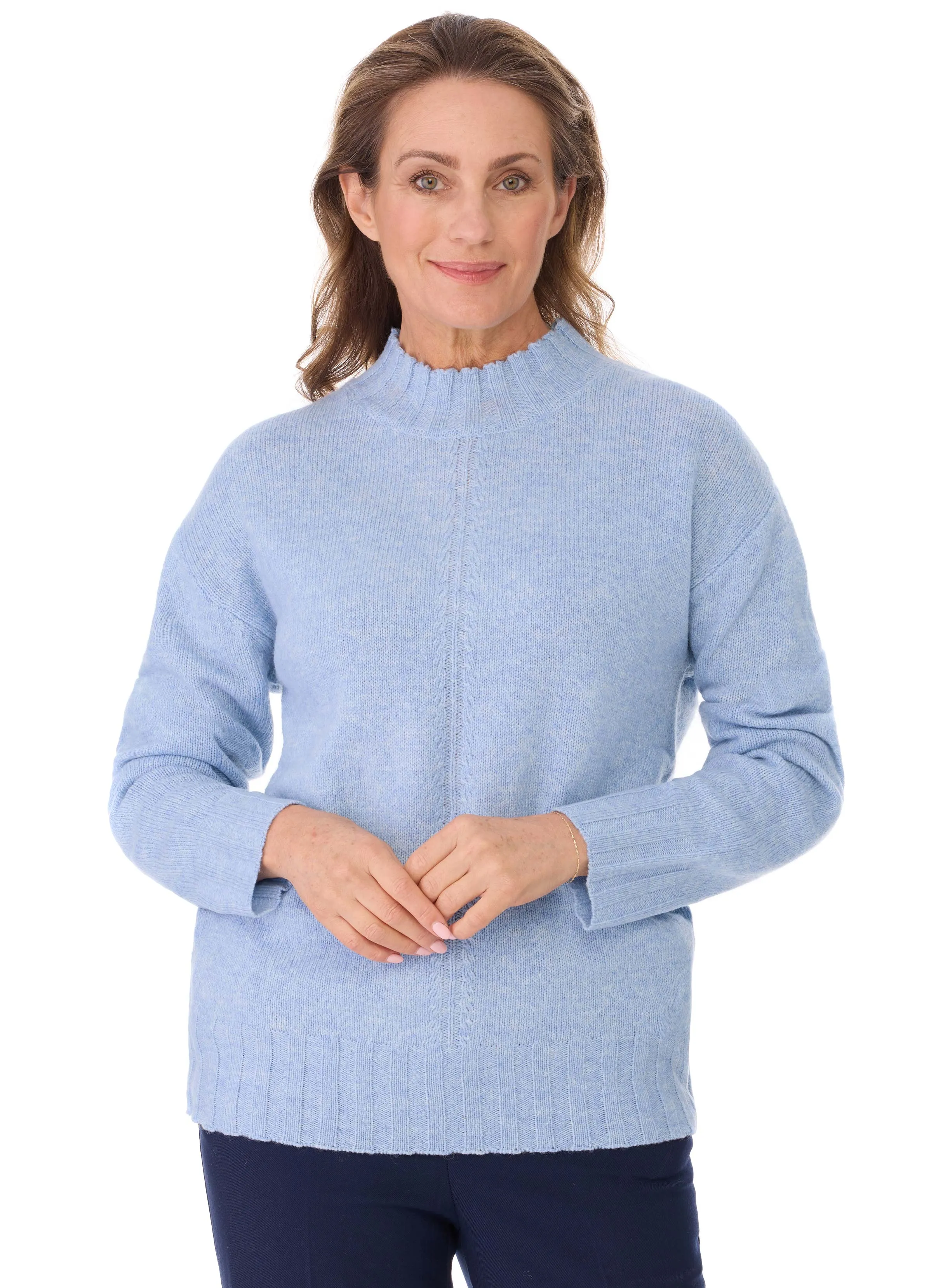 LIENA POINTELLE PULLOVER - HAREBELL BLUE