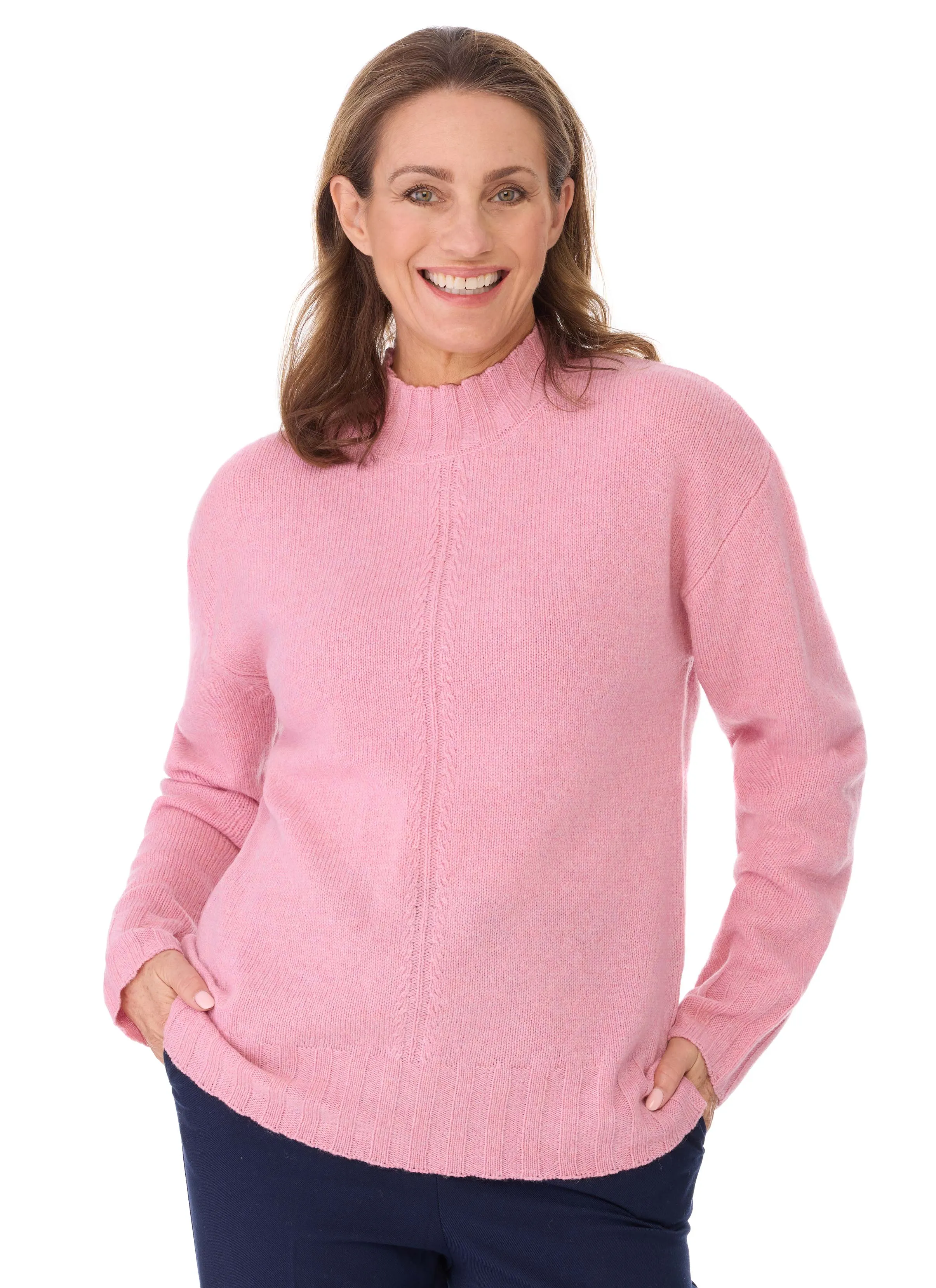 LIENA POINTELLE PULLOVER - PINK BLUSH