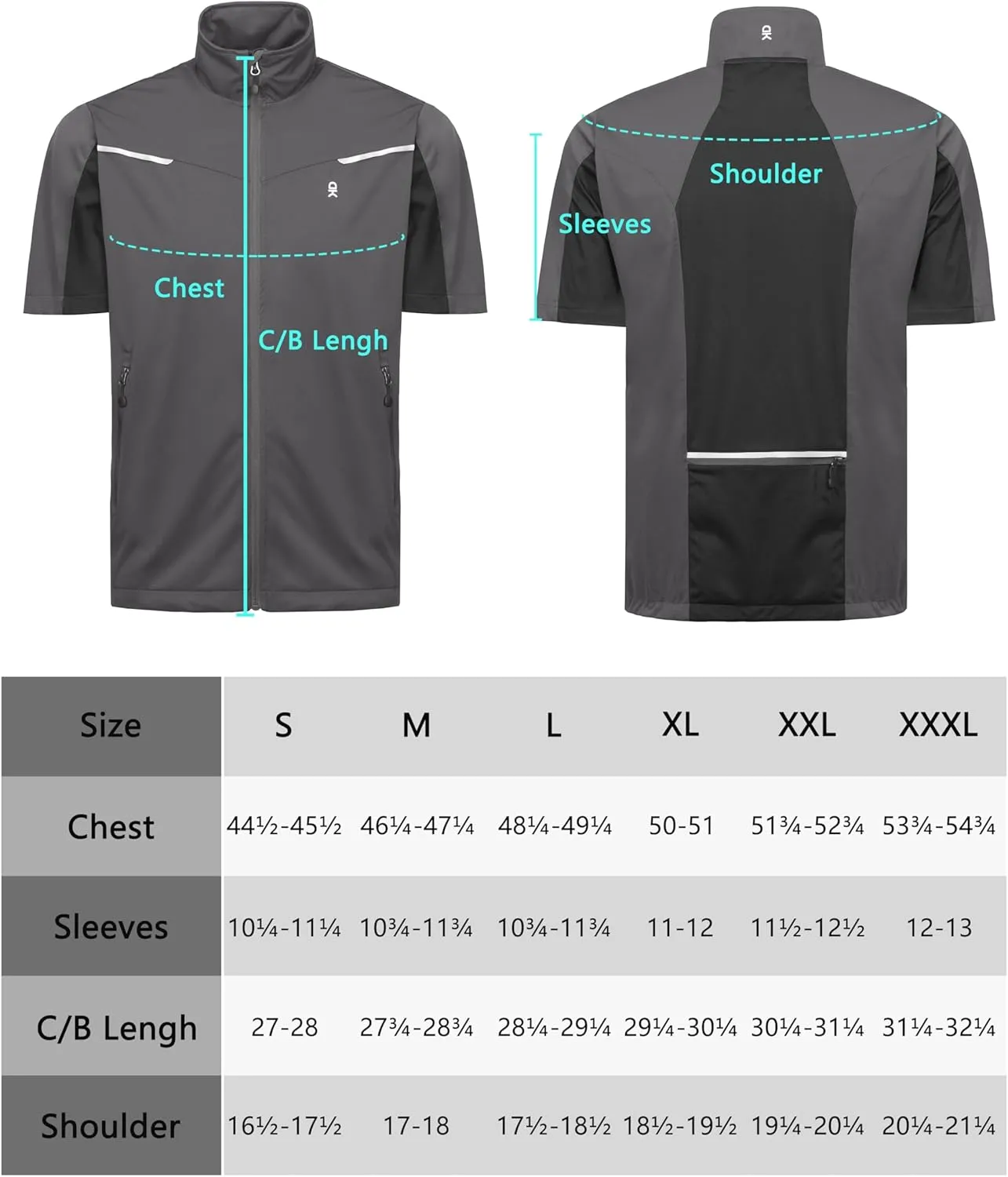 Little Donkey Andy Men's Lightweight Softshell Vests Short Sleeve Jackets for Golfing Hiking Running