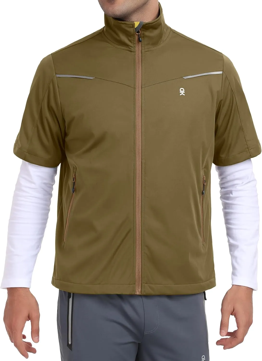 Little Donkey Andy Men's Lightweight Softshell Vests Short Sleeve Jackets for Golfing Hiking Running