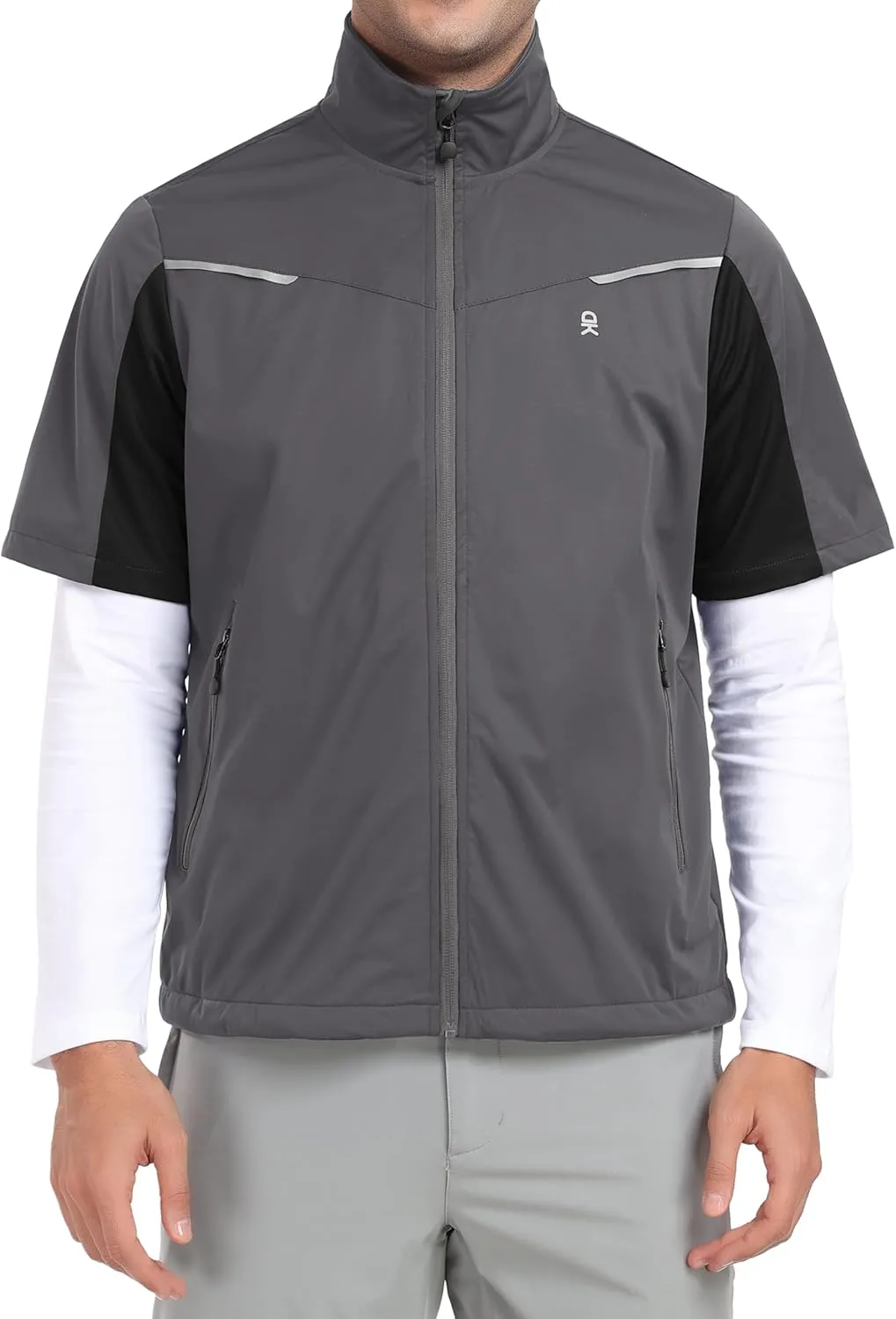 Little Donkey Andy Men's Lightweight Softshell Vests Short Sleeve Jackets for Golfing Hiking Running