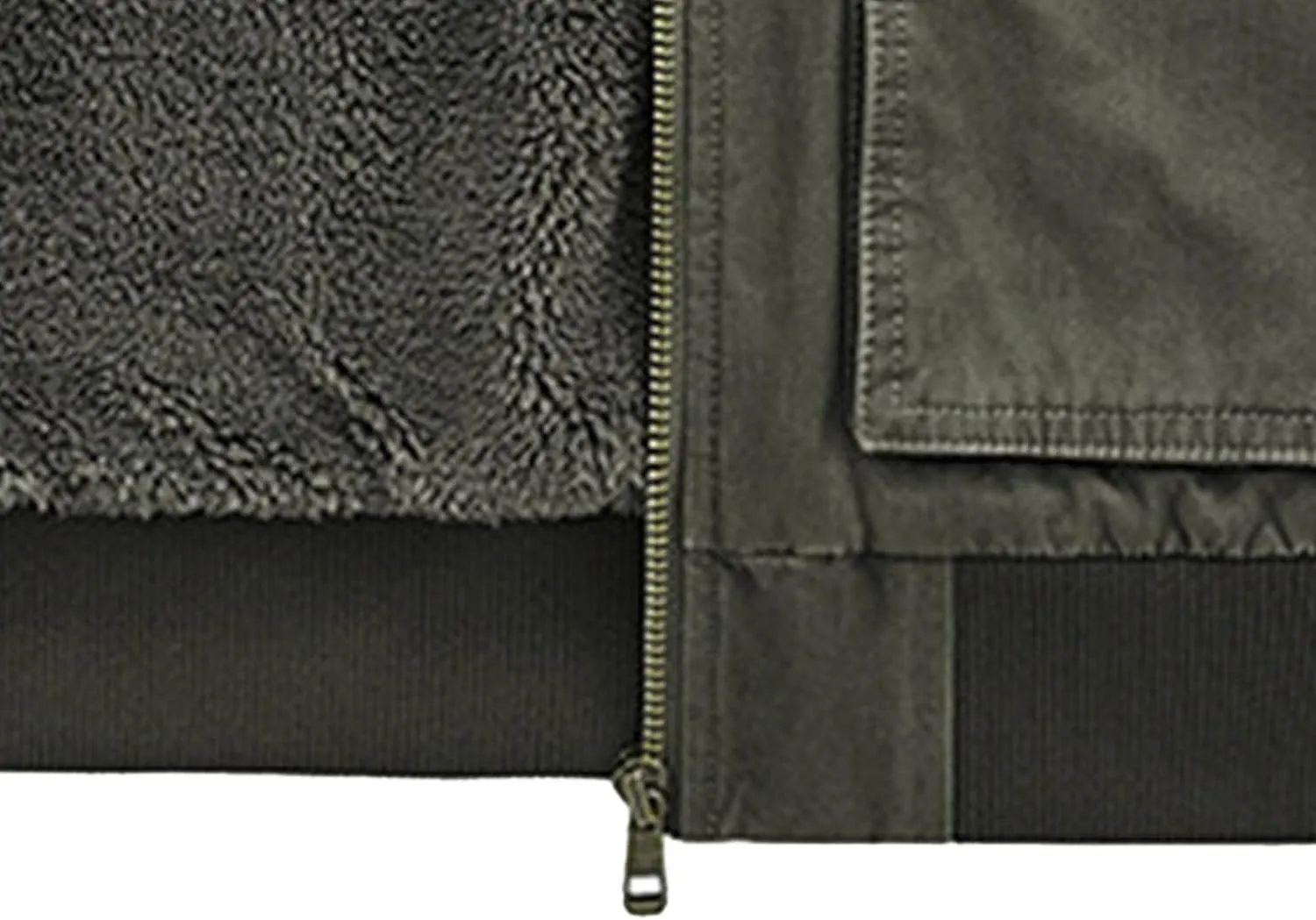 Men's Casual Cotton Cargo Sherpa Jacket Fur Collar Warm Winter Padded Coat Fleece Lined Bomber Jacket with Pocket